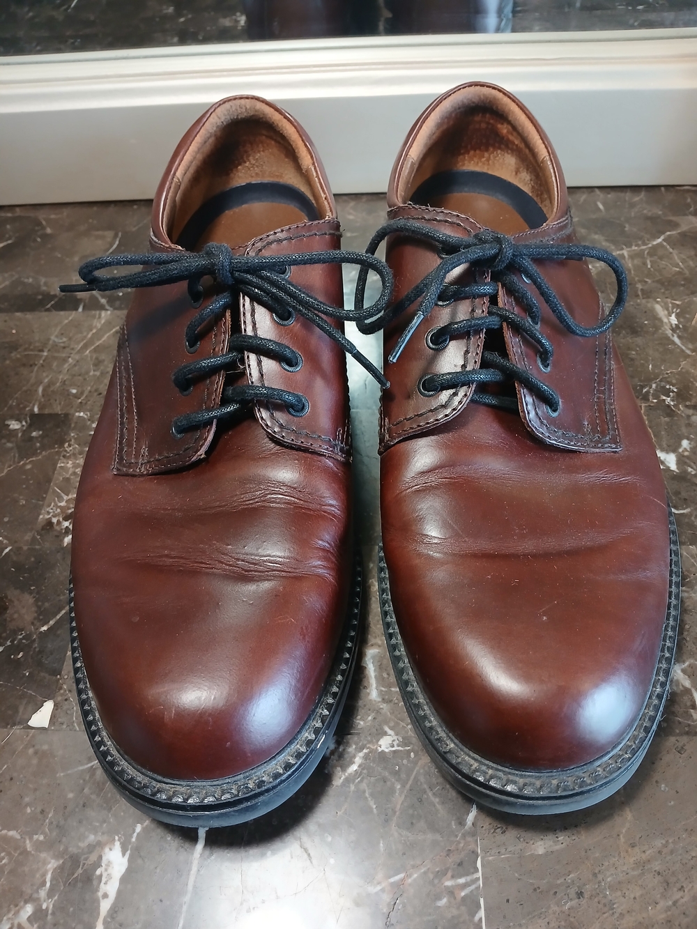 Men's Brown Leather Derby Shoes - Polished Casual Oxford